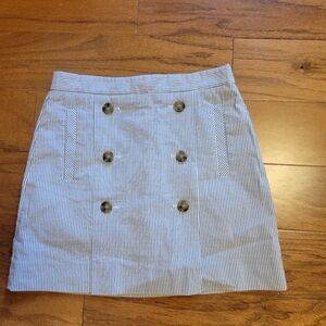 J. Crew Stretch Seersucker Button Front Nautical Mini Skirt With Pockets 6